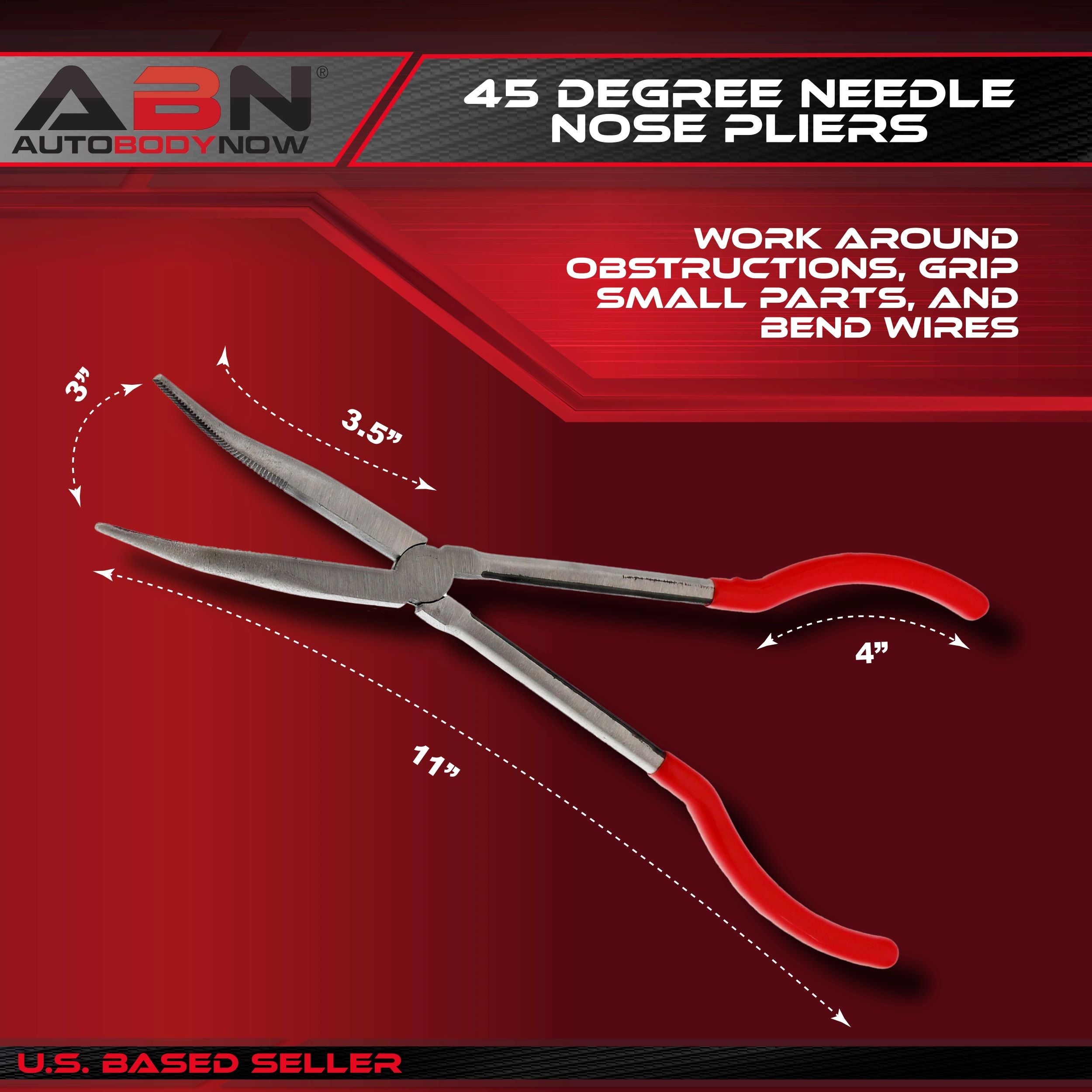 Long Reach 11 Inch 45-Degree Bent Nose Pliers