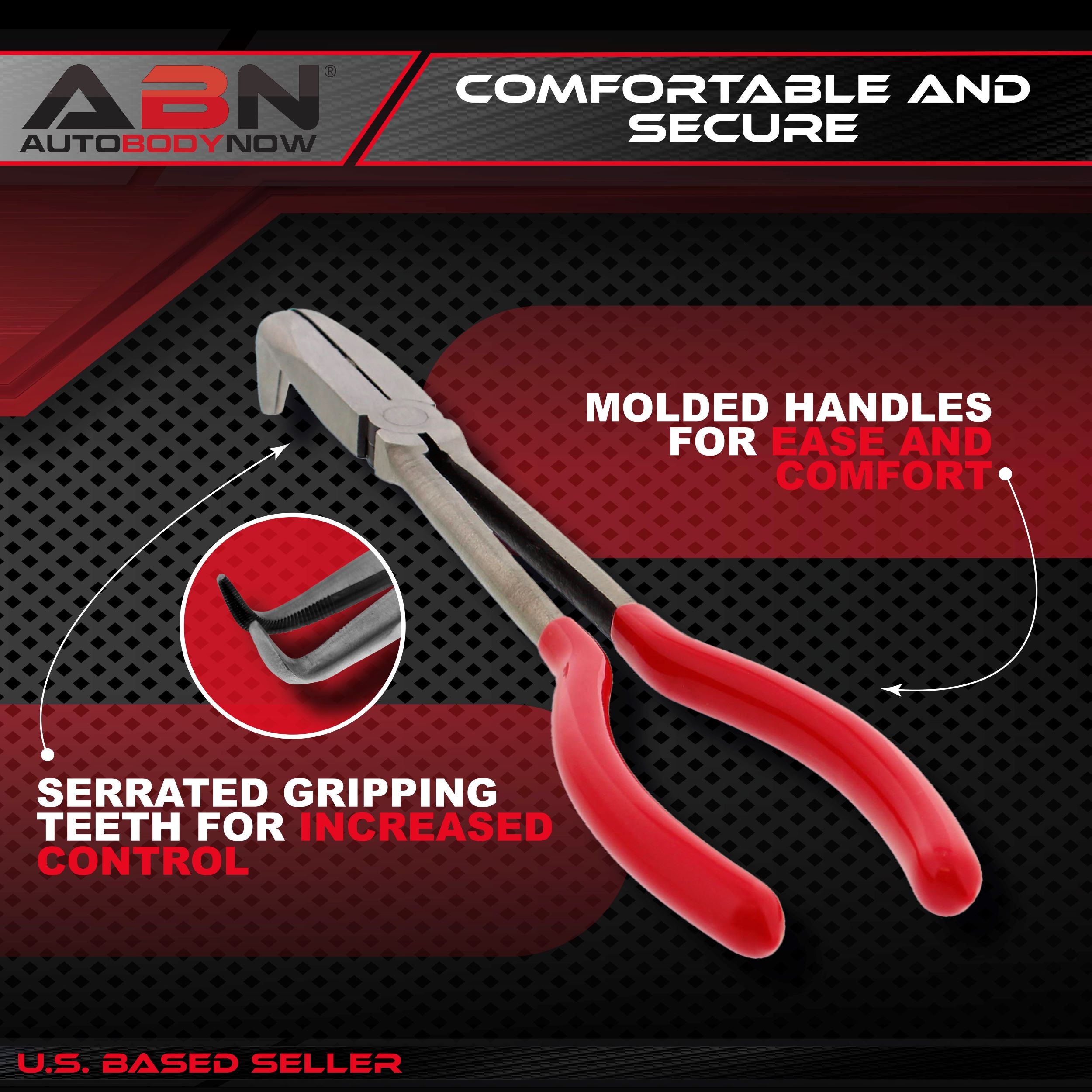 Long Reach 10 Inch 90-Degree Bent Nose Pliers