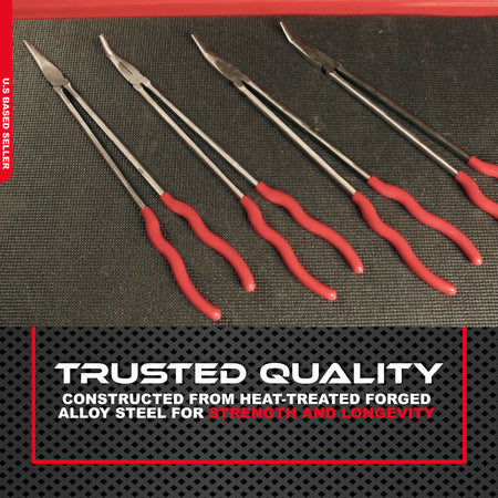 Needle Nose 16” Inch Long Reach Pliers 4-Piece Set