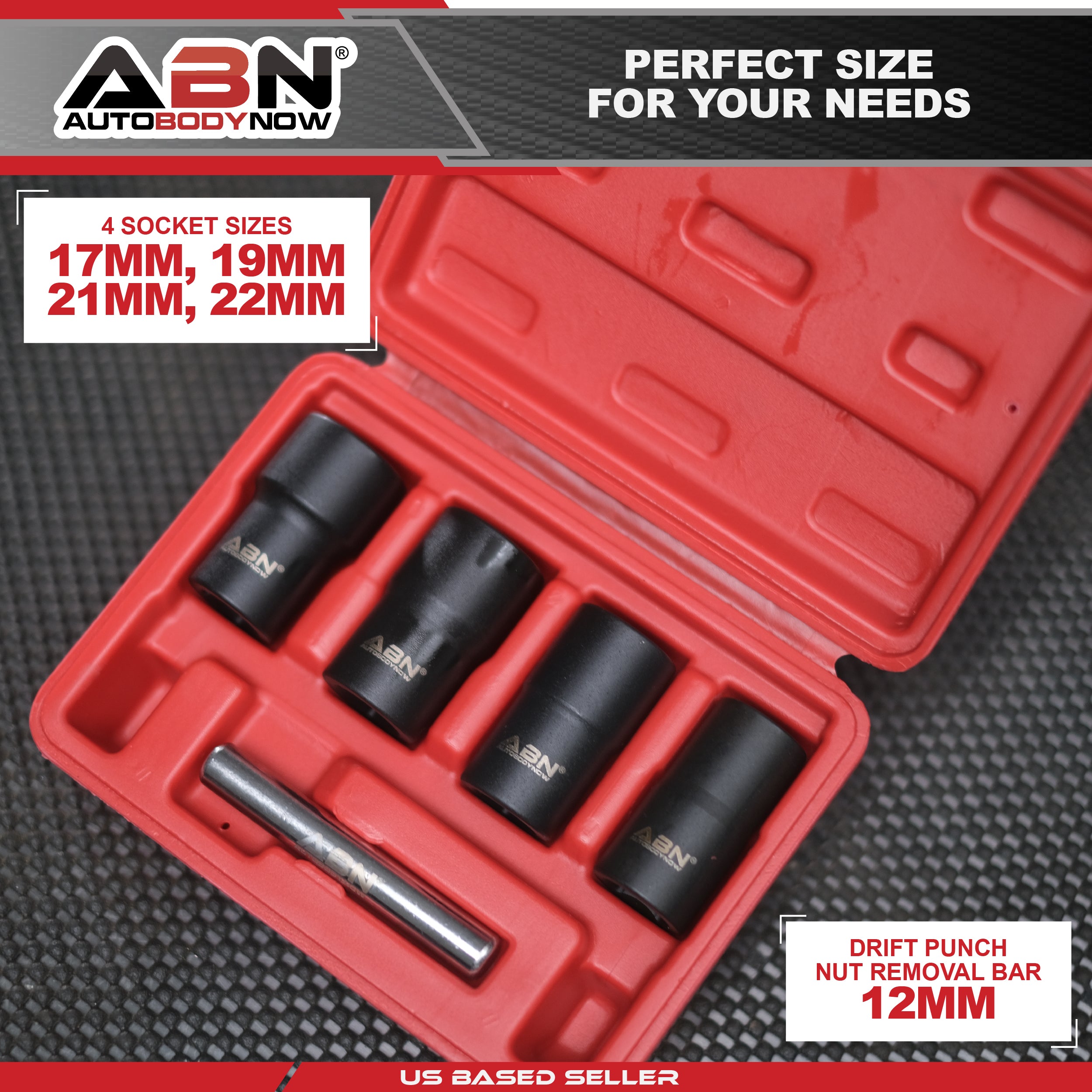 Twist Socket Set Lug Nut Remover Set - 5 Pc Metric Extractor Sockets