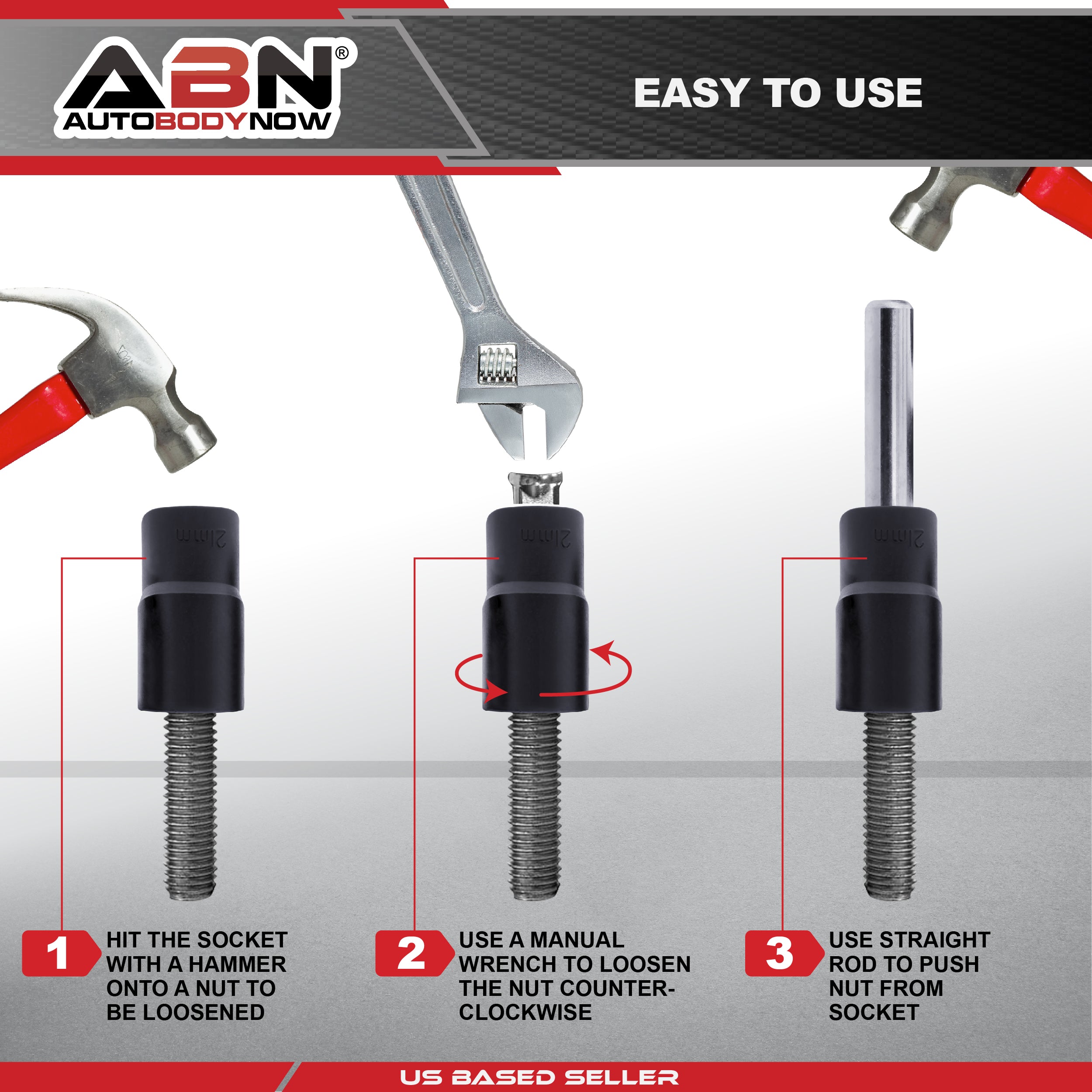 Twist Socket Set Lug Nut Remover Set - 5 Pc Metric Extractor Sockets