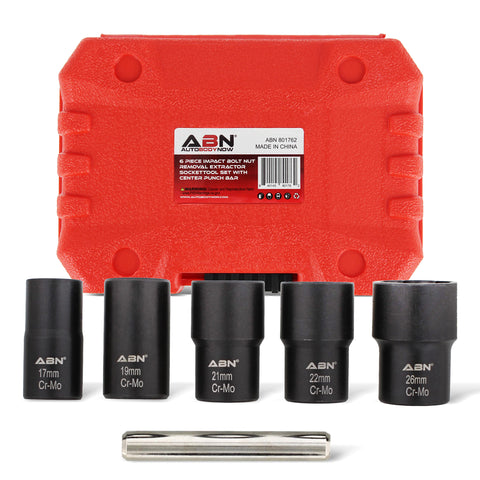 Rounded Bolt Remover Stripped Bolt Extractor 17-26mm and Center Punch