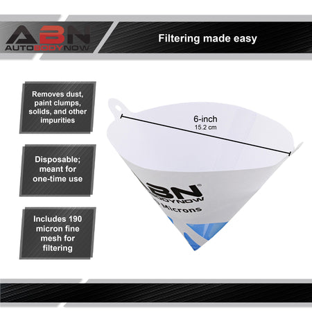 Paint Strainer Mesh Funnel 190 Micron 50ct Disposable Blue Funnel