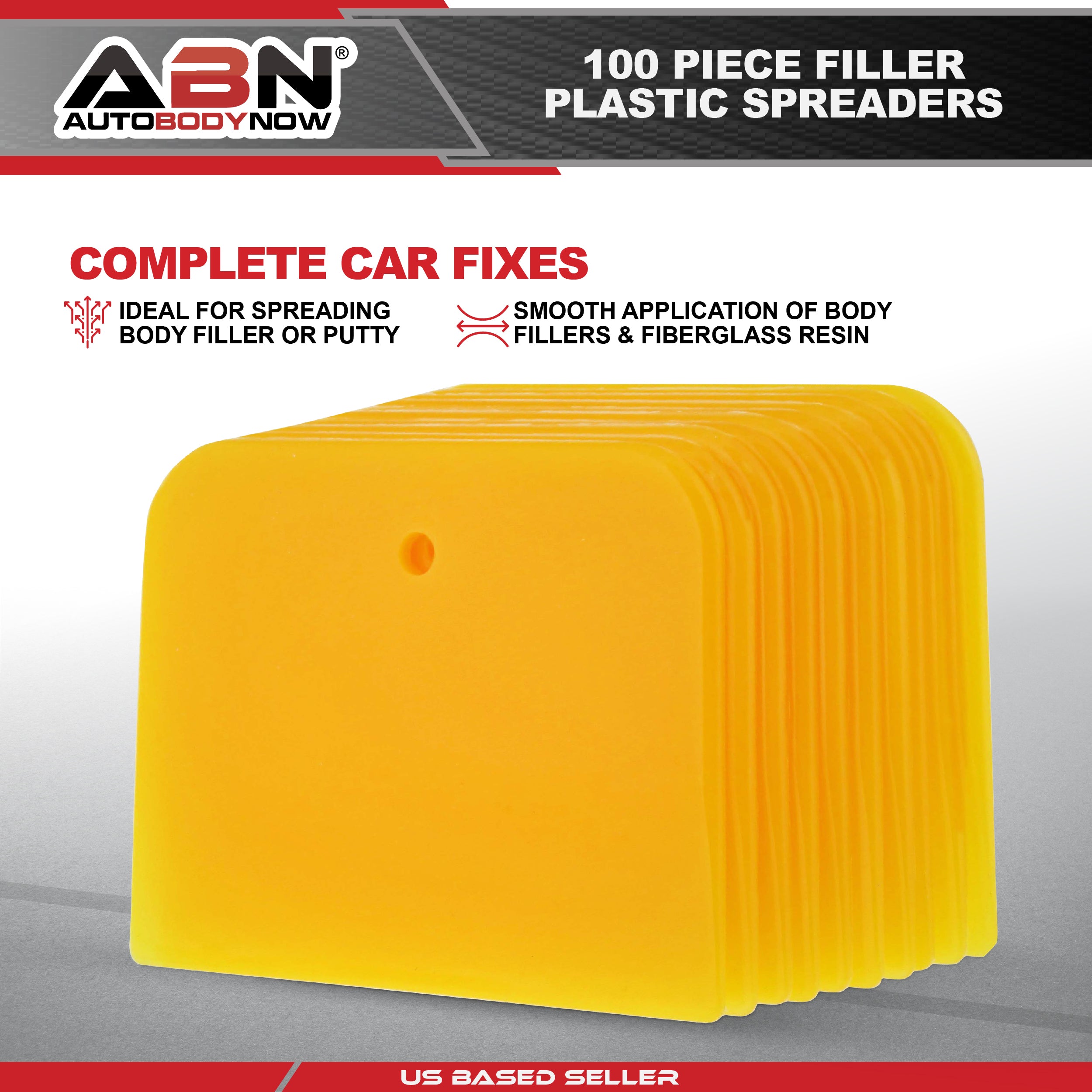 ABN Automotive Body Filler Spreader 50pc Set - 5in Plastic Putty Scraper  Tools