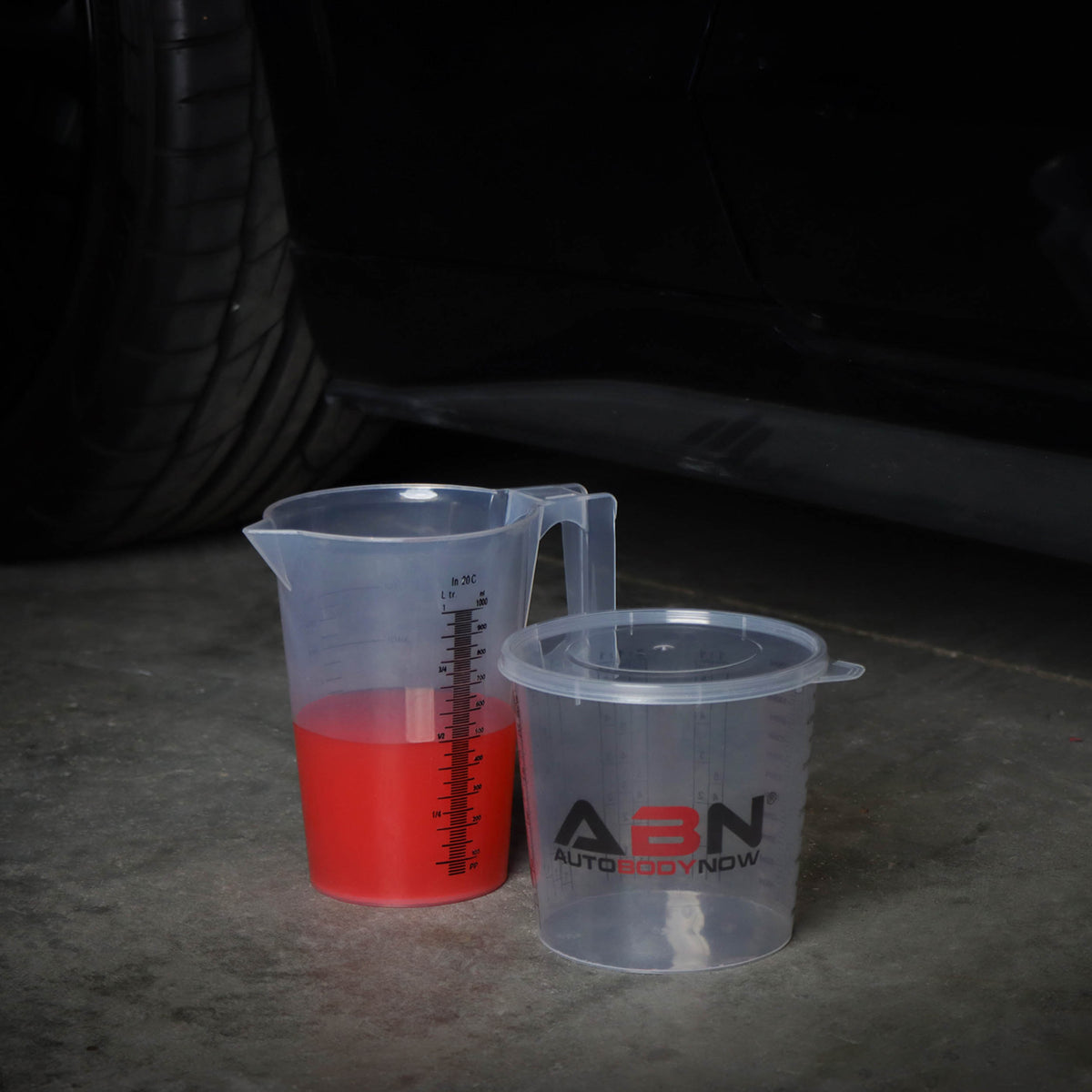 Plastic Automotive Paint Mixing Cups 5pc Resin Measuring Pitcher Set