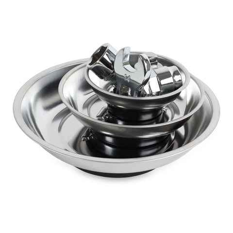 3pk Magnetic Parts Bowl Tool Tray 3in 4in and 6in Mechanic Screw Dish