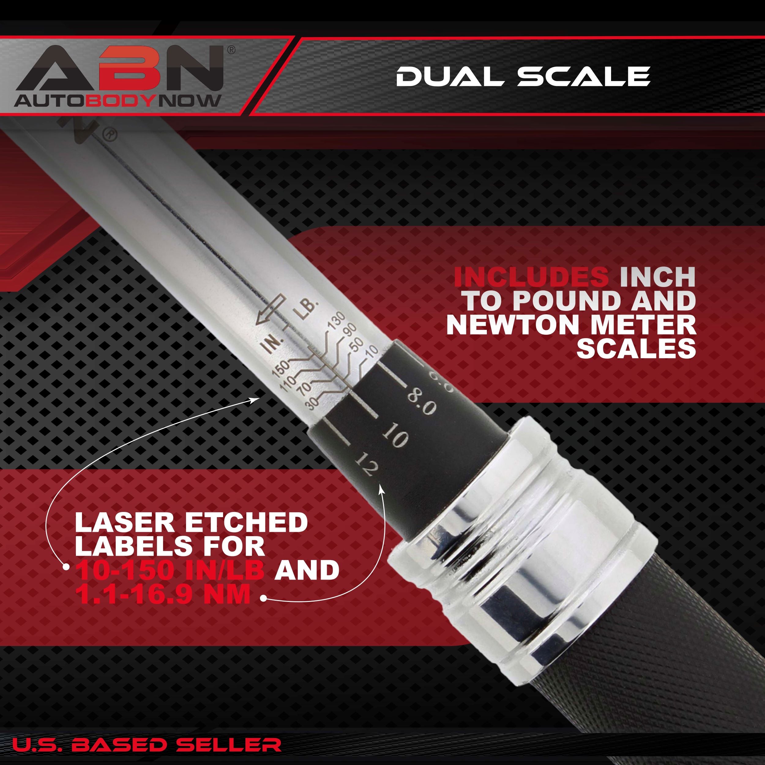 1/4 Drive 10-150 Inch-Pound Torque Wrench - Dual Direction Click