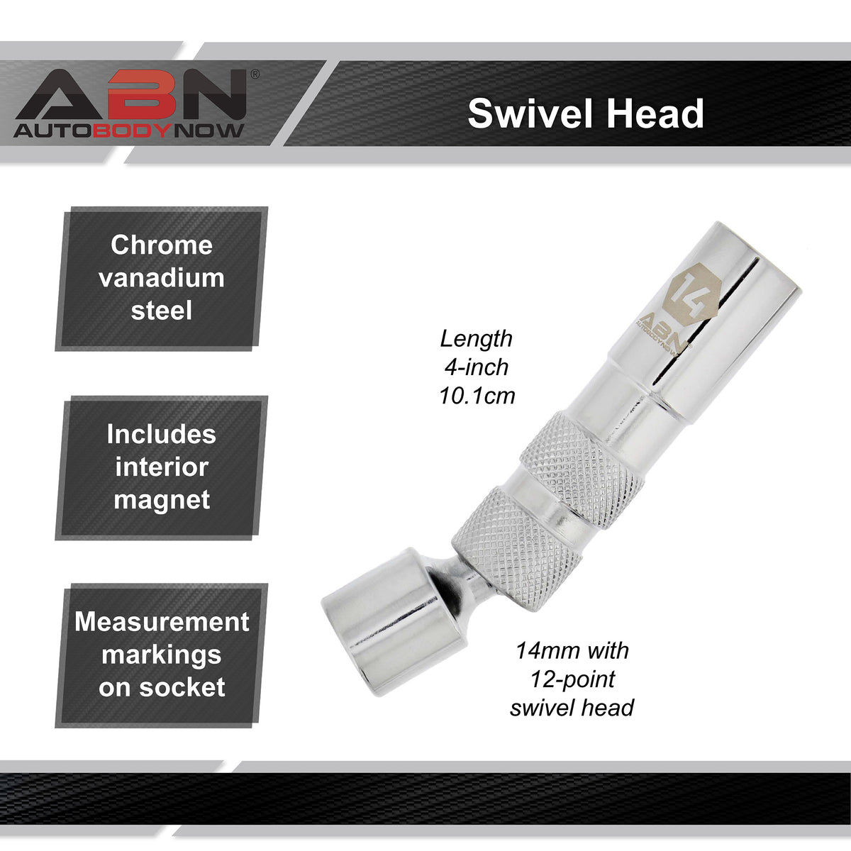 Magnetic Swivel Spark Plug Socket Set 14mm - 1pc Ignition System Kit