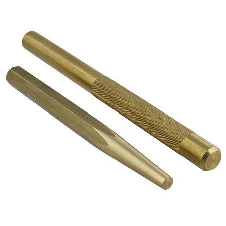Big Brass Punch Tool Set - 2pc Non-Marring Chisel Drift Pin AutoKit