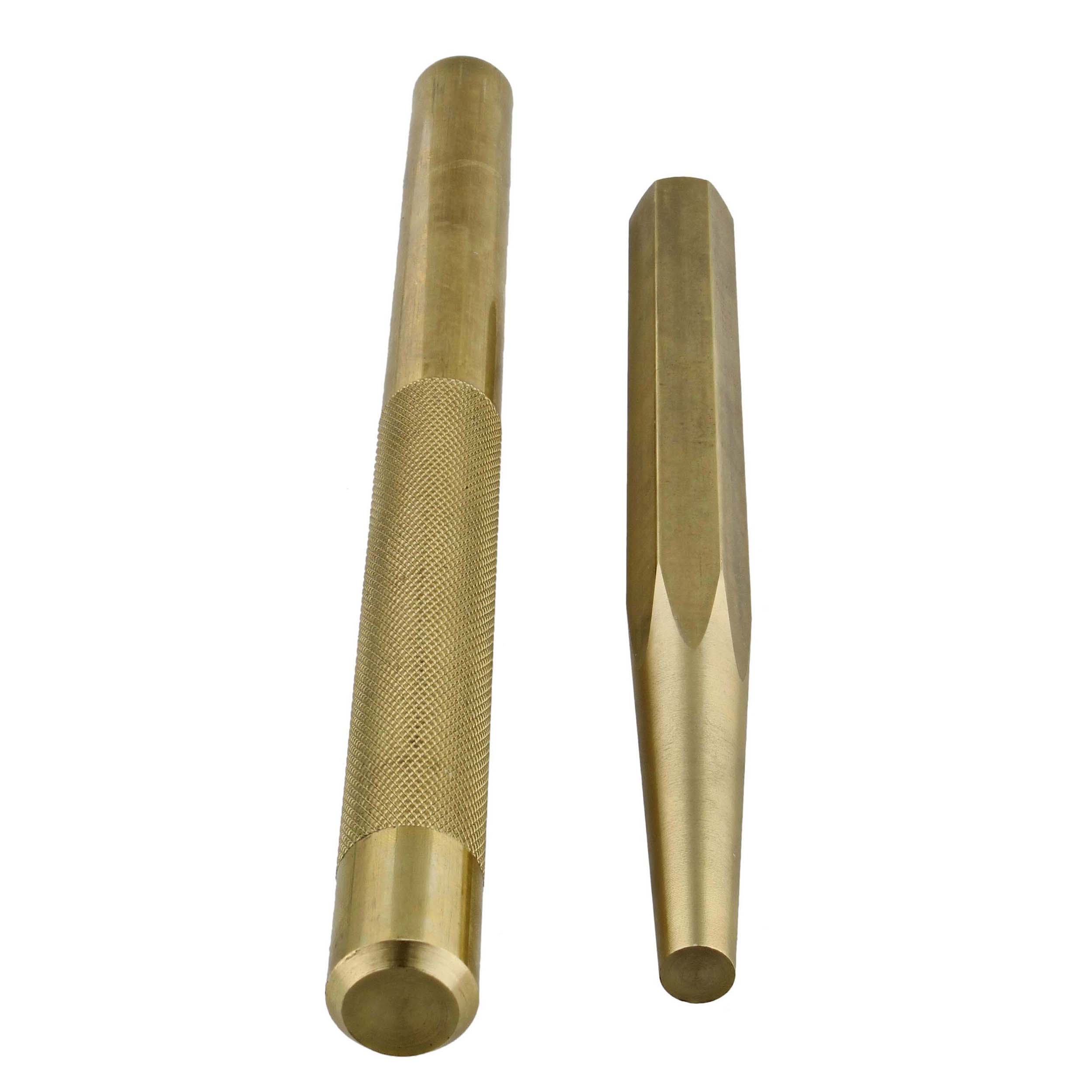 Big Brass Punch Tool Set - 2pc Non-Marring Chisel Drift Pin AutoKit