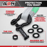 3/4in D-Ring Shackle 2pk - 41,850lb Breaking Strength Black D Rings