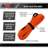 Tow Strap Kinetic Recovery Rope - 3/4in x 20ft Off Road Recovery Gear Rope