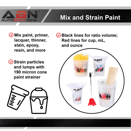 Home and Automotive Paint Mixing Cups Kit - 40pc Full Epoxy Mixer Set