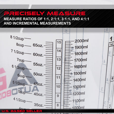Automotive Paint Mixing Cups - 100pc 64oz Plastic Measuring Cups