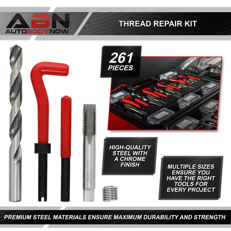 Power Coil Thread Repair Kit - 261pc Rethreading Kit Metric and SAE