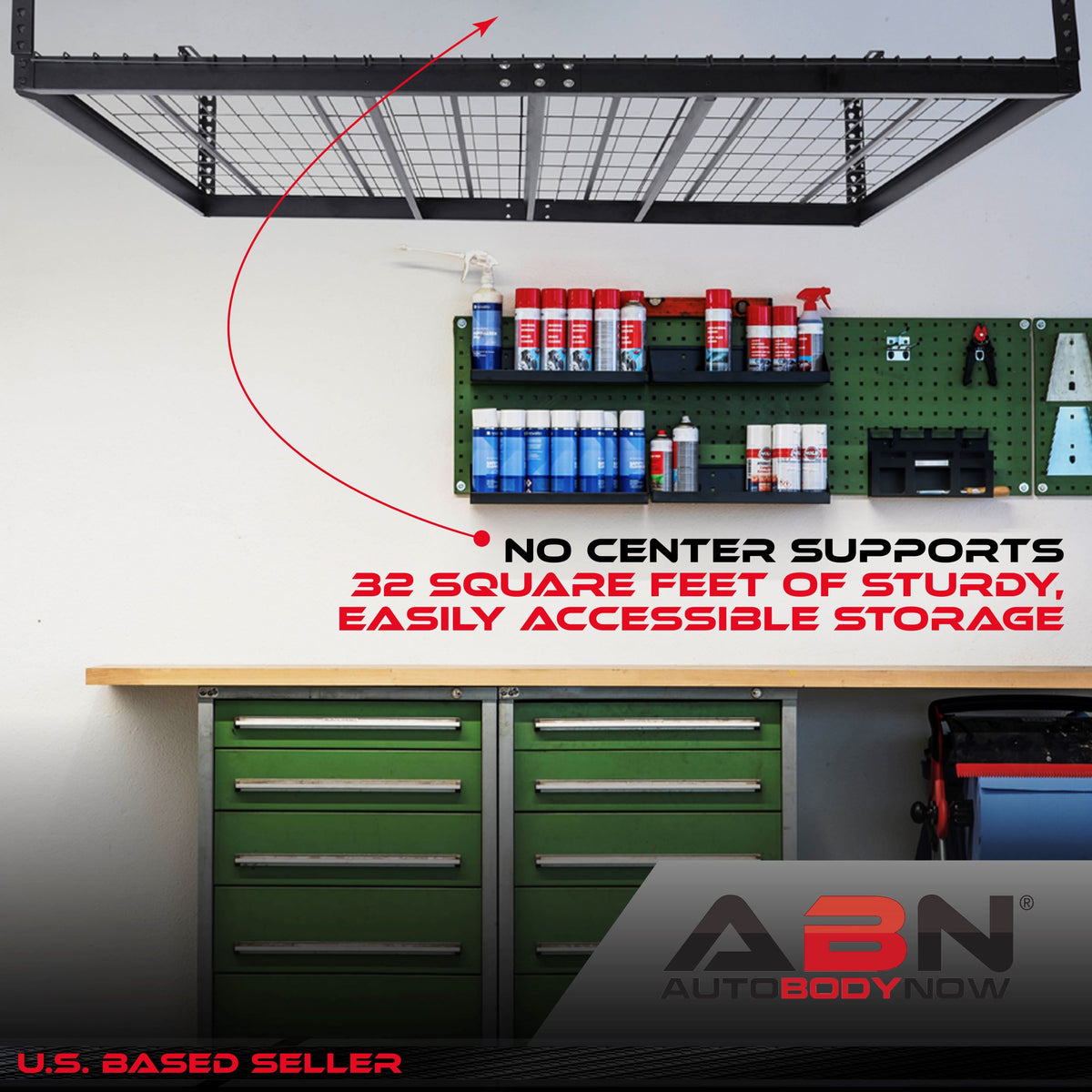 Garage Shelving Ceiling Mounted Storage Racks - 4x8ft Garage Storage