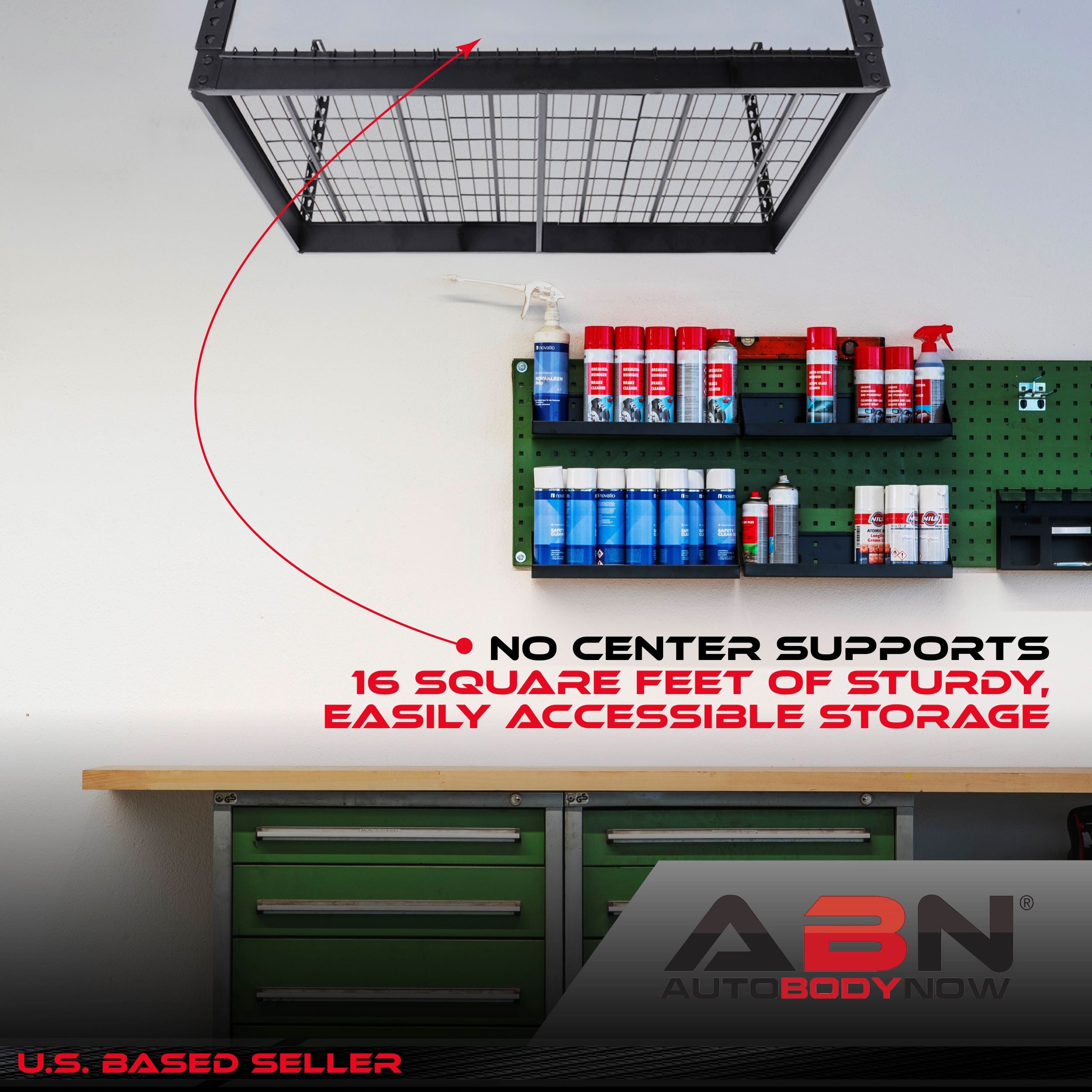 Garage Shelving Ceiling Mounted Storage Racks - 4x4ft Garage Storage