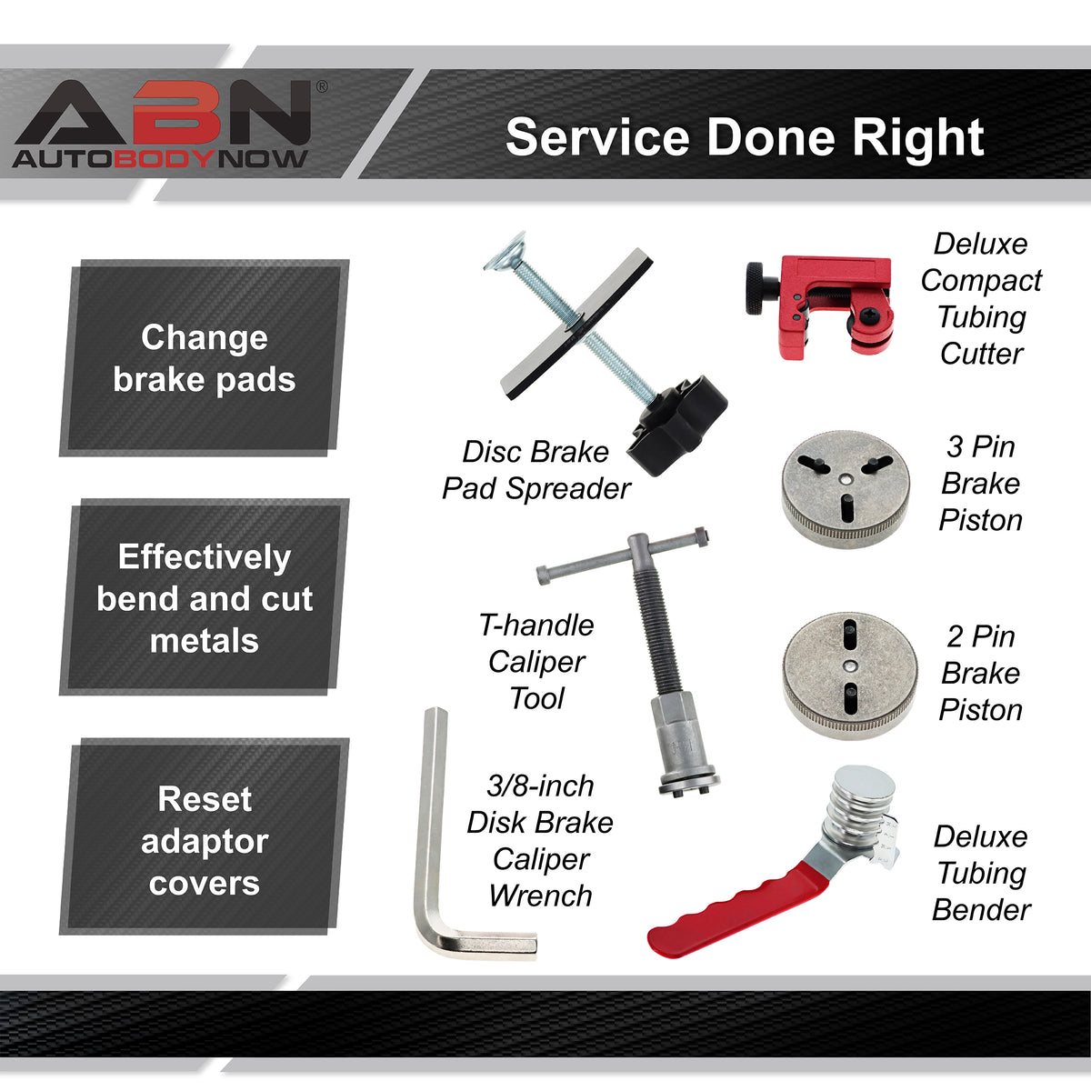 Disc Brake Service Set - 32pc Disc Brake Caliper Compression Tool Set