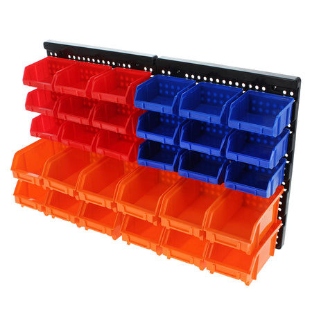 Screw Organizer Wall Mounted Storage Bins - 30pc Small Parts Organizer