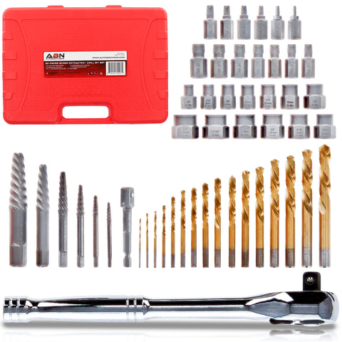 50pc Screw Bit Extractor and Assorted Drill Bit Kit and Carrying Case