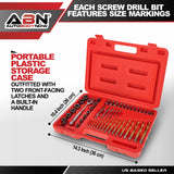 50pc Screw Bit Extractor and Assorted Drill Bit Kit and Carrying Case