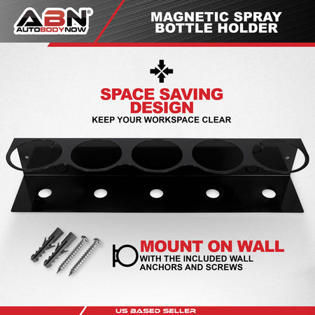 Wall Mount Spray Bottle Holder - 5 Slot Magnetic Spray Can Holder