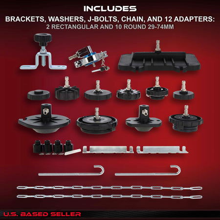 Brake Bleeder Adapter Kit for Master Cylinder - 12pc Fluid Extractor