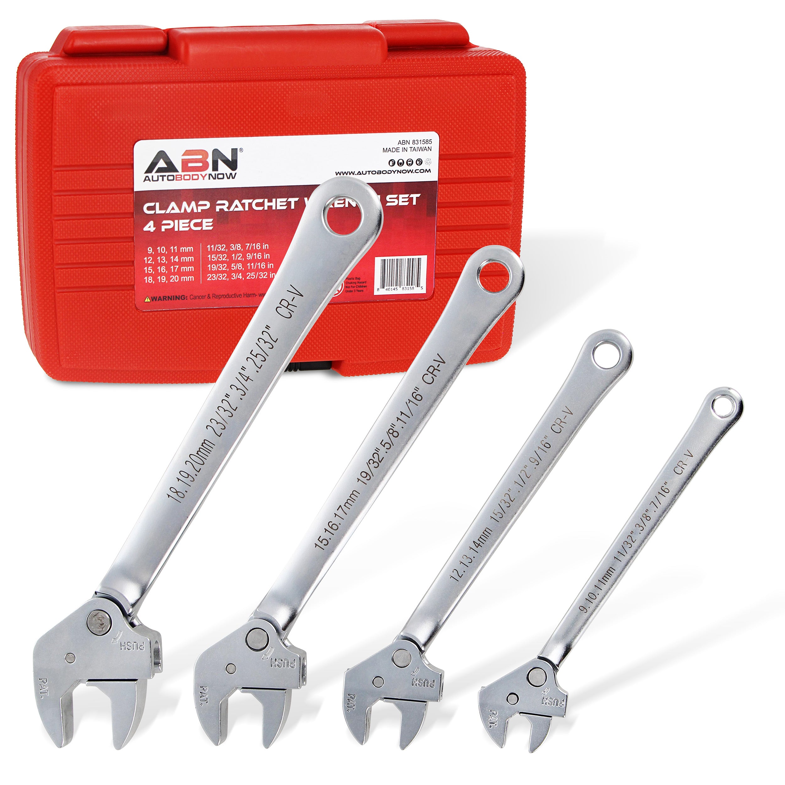 4pc Universal Wrench Set - Self Setting Spanner Wrench Set with Case