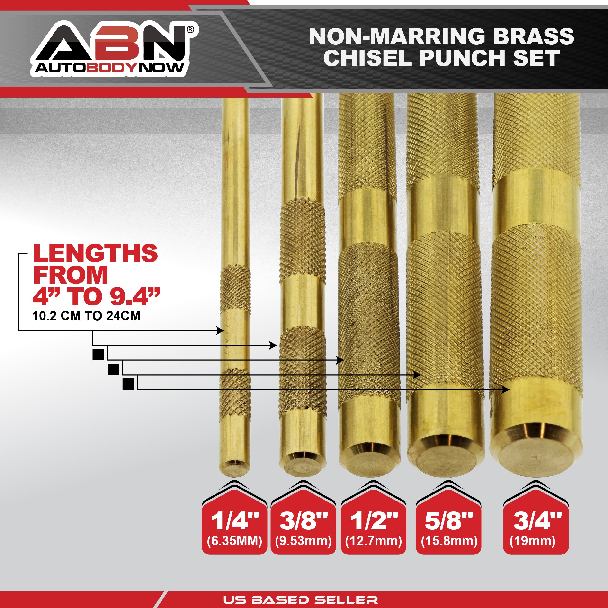 ABN Large Brass Punch Set, 2pc