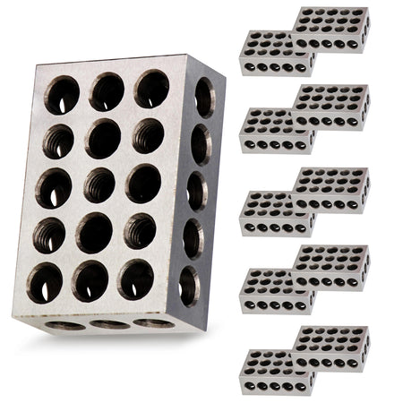 1-2-3 Blocks - 5 Matched Pairs Gauge Blocks Machinist Set with Holes