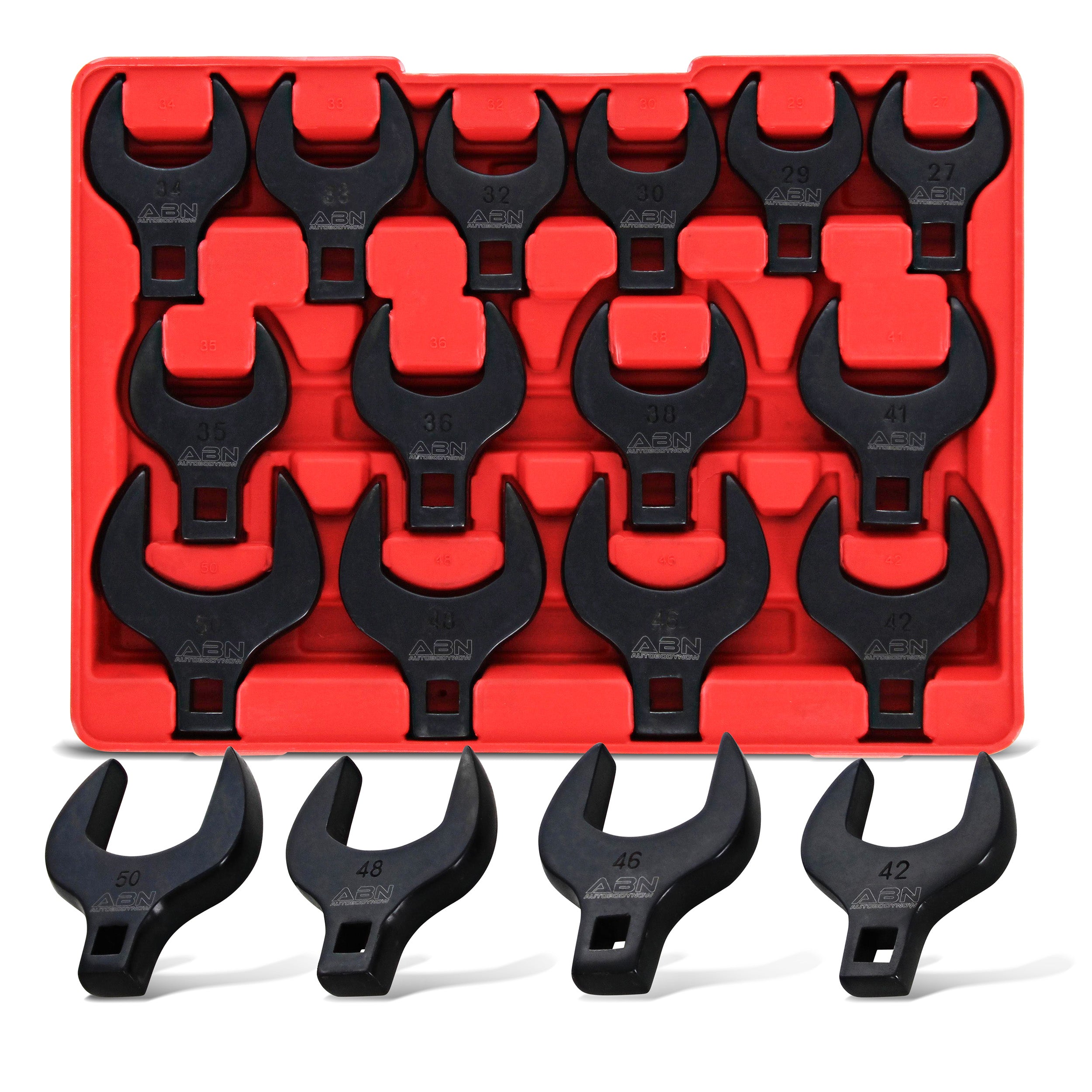 Crows Feet 14pc Wrench Set - Metric Tight Offset Brake Line Wrenches