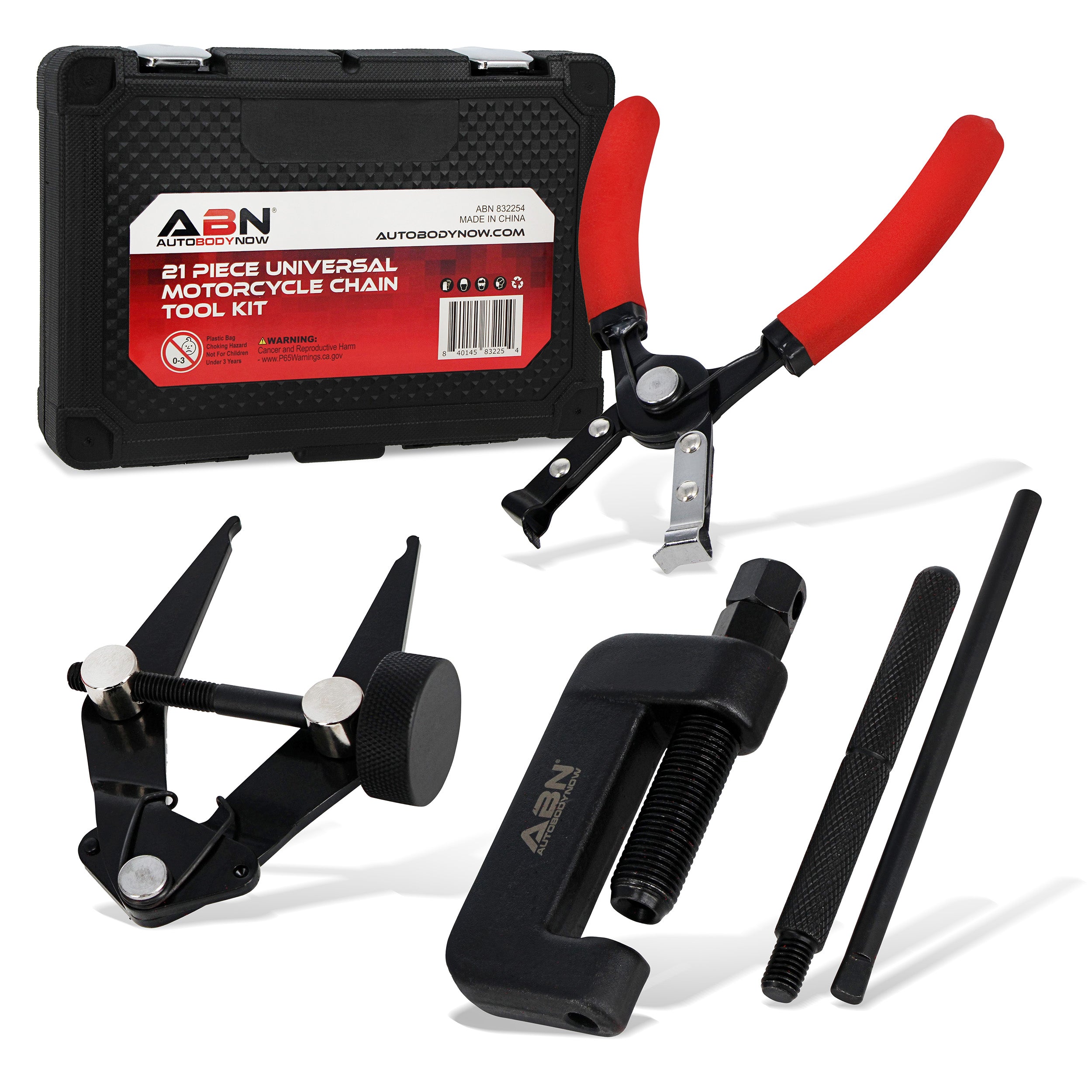 Motorcycle Chain Rivet Tool Kit - 21pc Chain Break Pliers for Bicycle