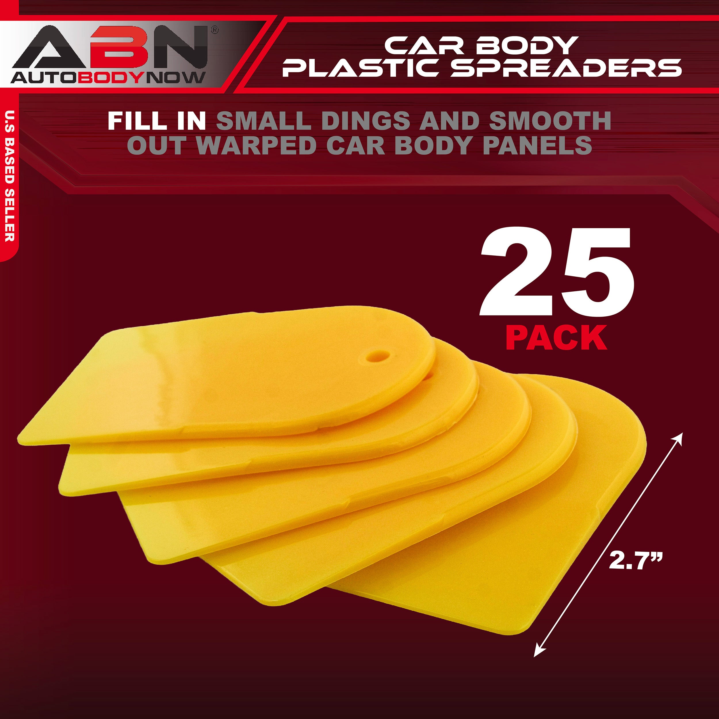 ABN 2.7in Plastic Body Filler Spreaders 25 Pack Flexible Putty Applicators Auto Body Repair