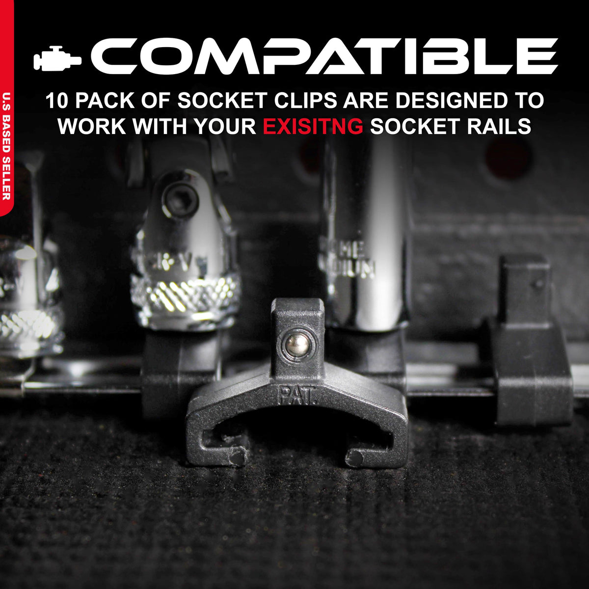 1/4" Inch Drive Replacement Socket Clip 10-Pack for Aluminum Rail