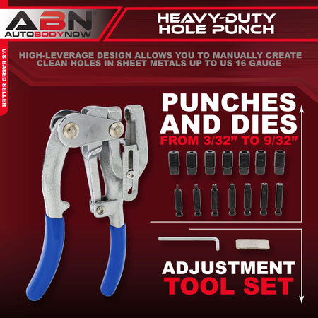 Power Punch Metal Hole Punch Heavy Duty Hole Puncher and Dies Set