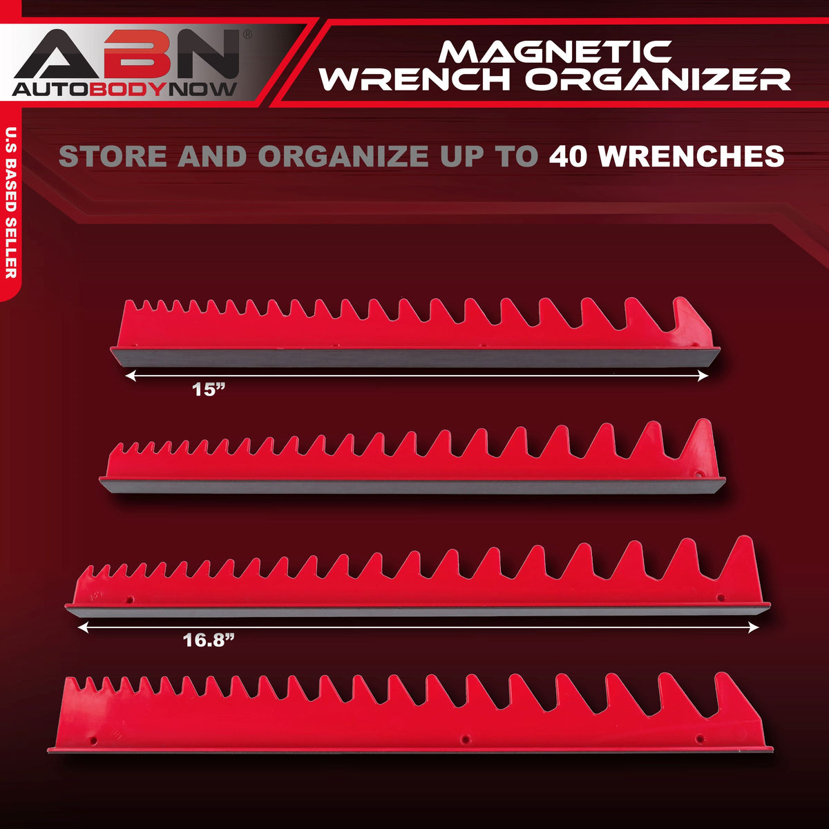 Magnetic Wrench Organizer - 4Pc Drawer Organizer Tray Wrench Rack