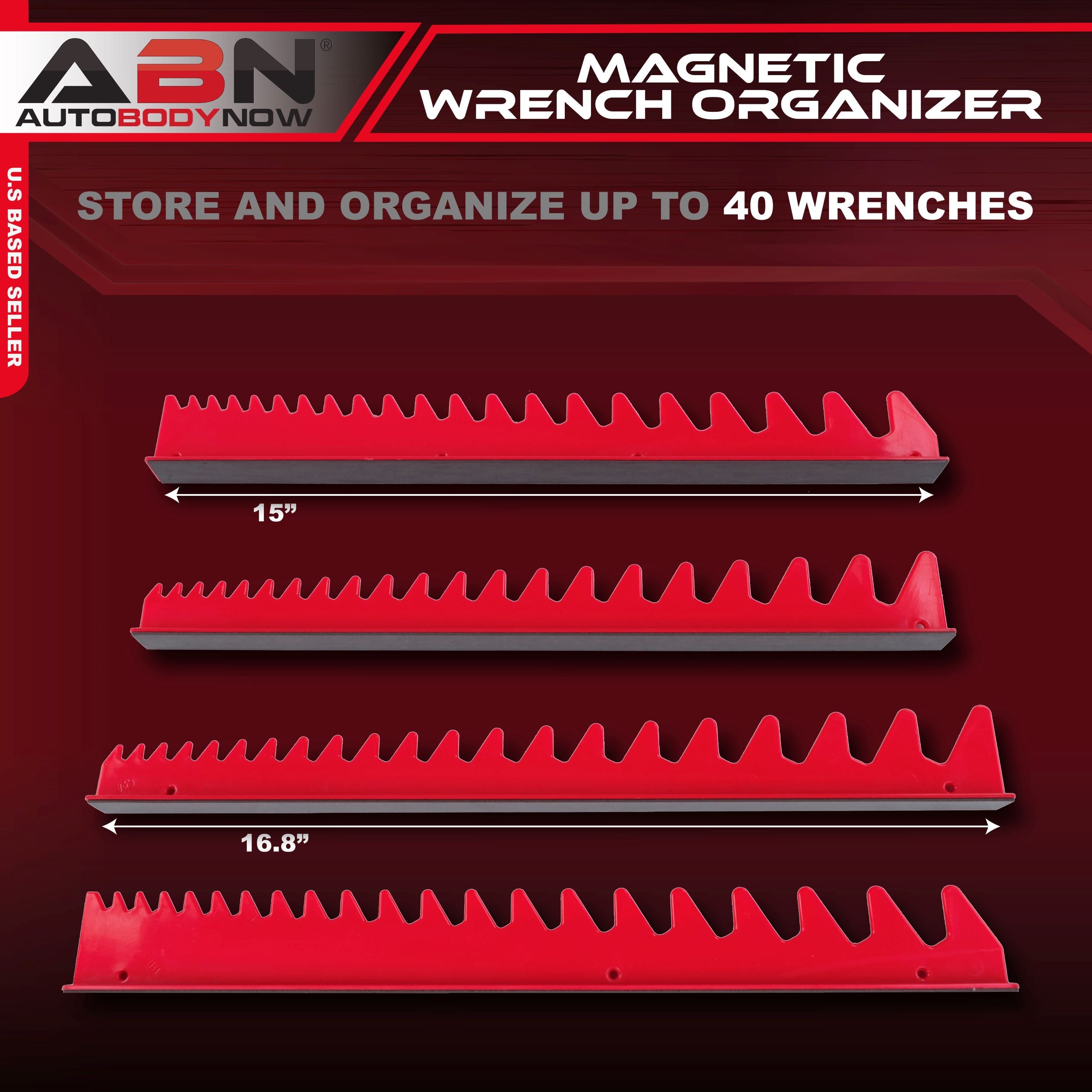Magnetic Wrench Organizer - 4Pc Drawer Organizer Tray Wrench Rack