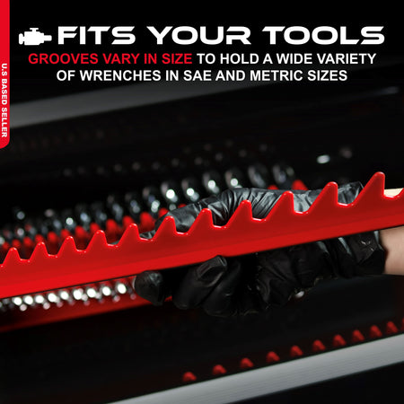 Magnetic Wrench Organizer - 4Pc Drawer Organizer Tray Wrench Rack