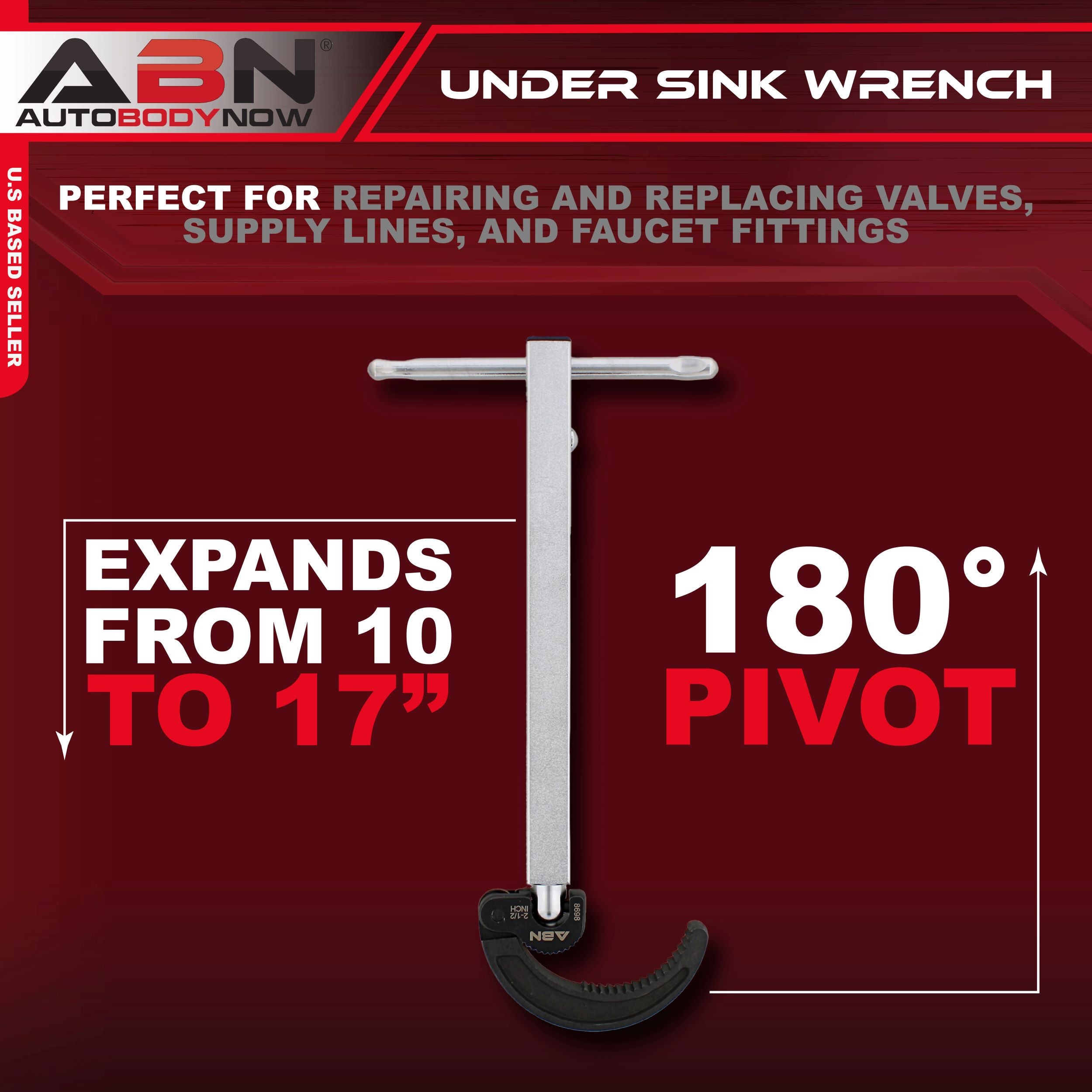 Large Basin Wrench Faucet Installation Tool Telescoping 7/8 to 2-1/2