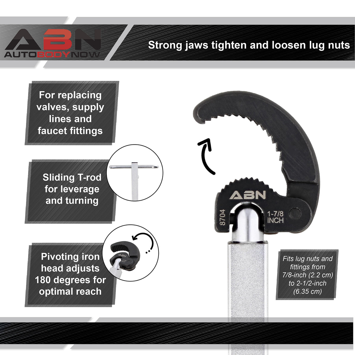 Large Basin Wrench Faucet Installation Tool Telescoping 3/4 to 1-7/8