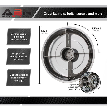 Automotive Magnetic Tray Small Parts Dish 6in Metal Magnet Bowl Holder
