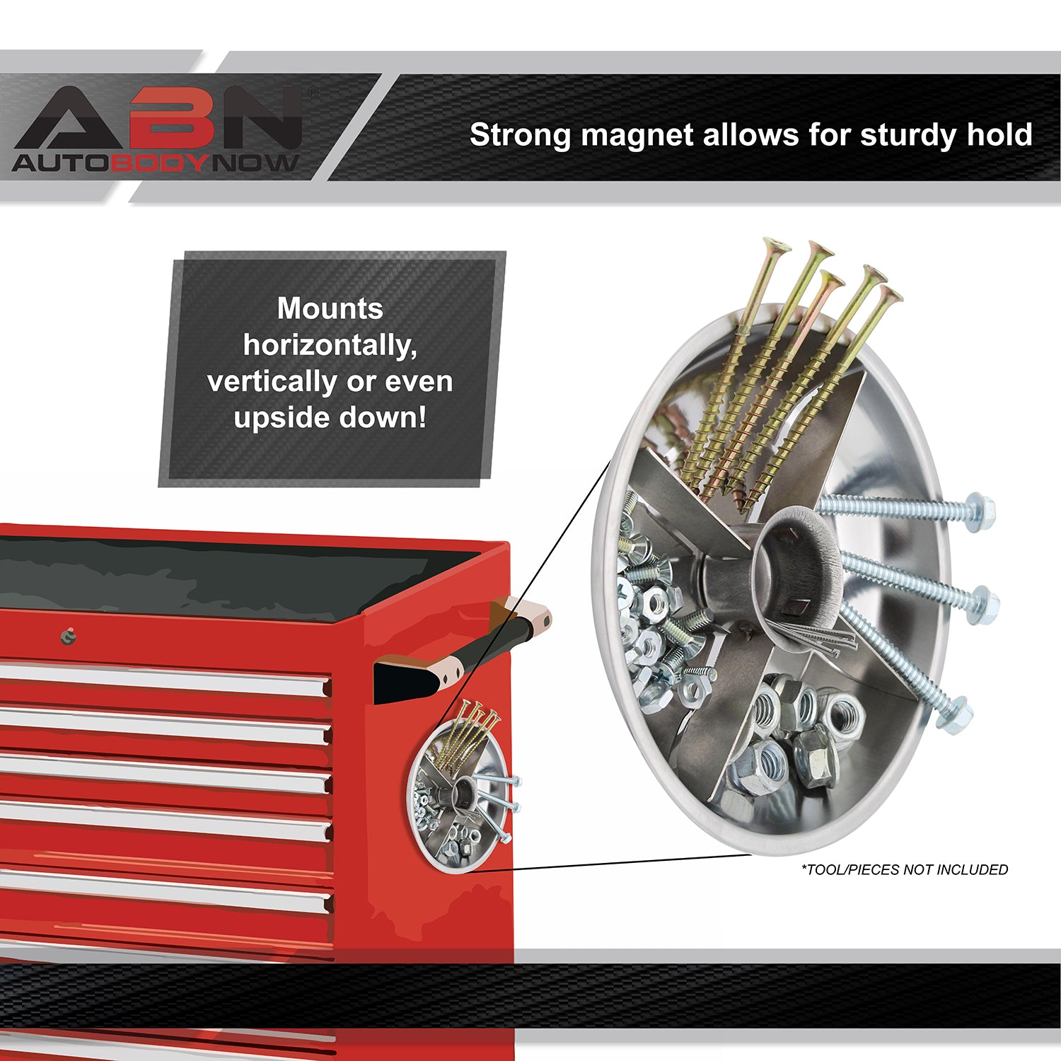 Automotive Magnetic Tray Small Parts Dish 6in Metal Magnet Bowl Holder