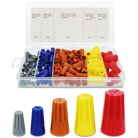 Wire Electrical Connectors - 158pc Assorted Wire Nuts Connectors