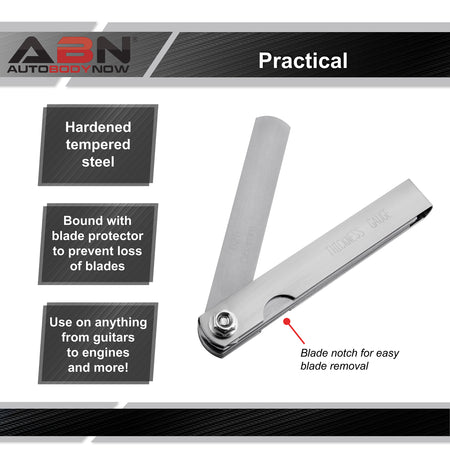 26 Piece SAE and Metric Feeler Gauge Set - 1 Pack Width Measuring Tool