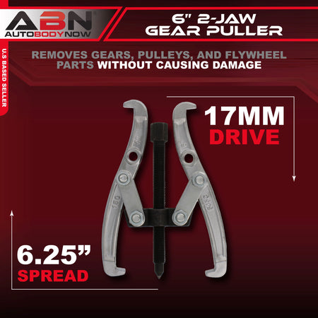 6" Inch 2-Jaw Gear Puller – Removal Tool for Gears, Pulley, & Flywheel