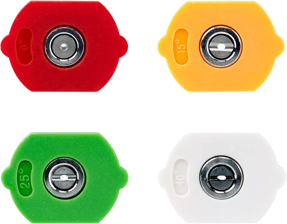 Pressure Washer Nozzle Set, Spray Nozzle Tips, 0, 15, 25, 40 Degree