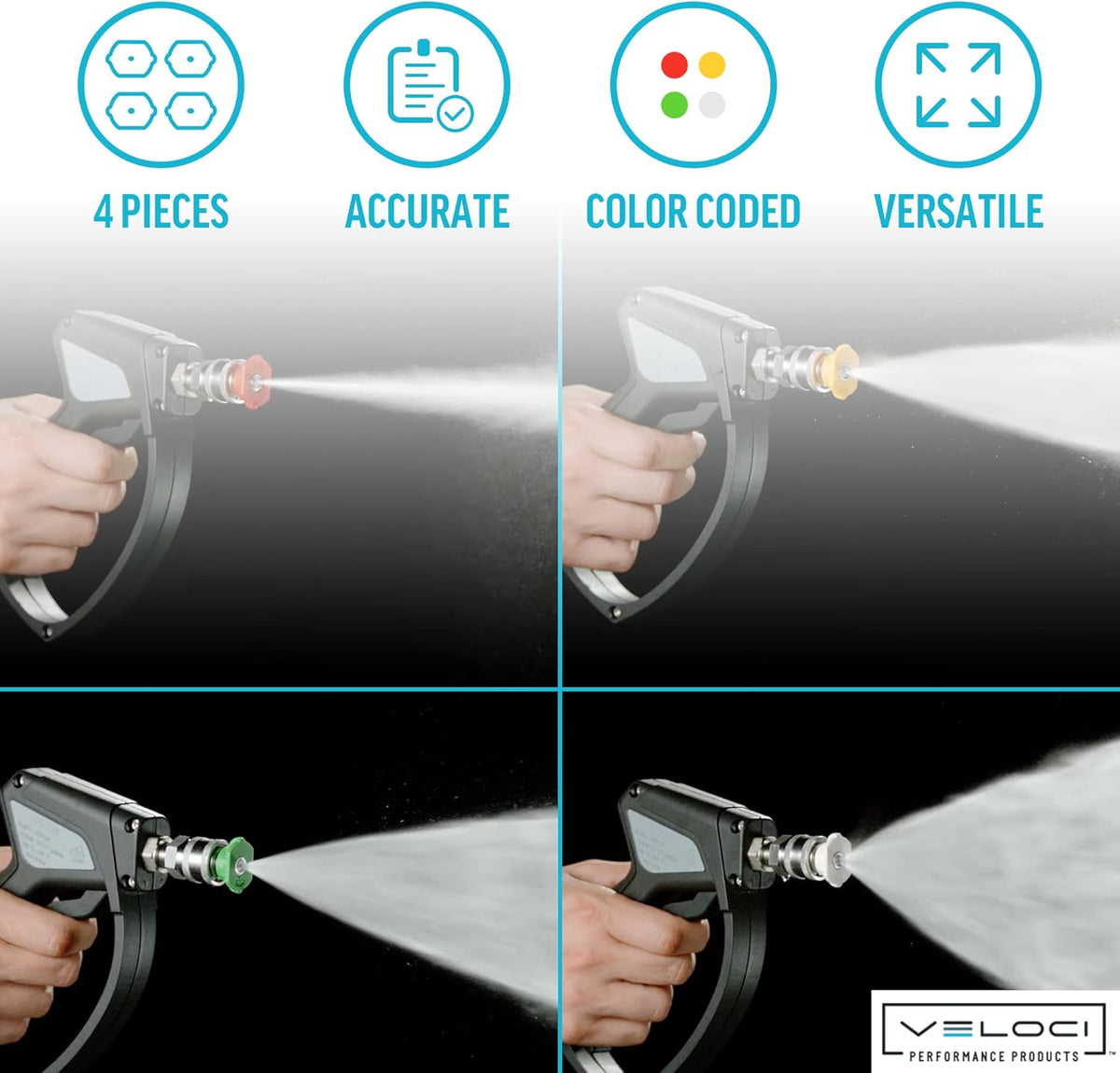 Pressure Washer Nozzle Set, Spray Nozzle Tips, 0, 15, 25, 40 Degree