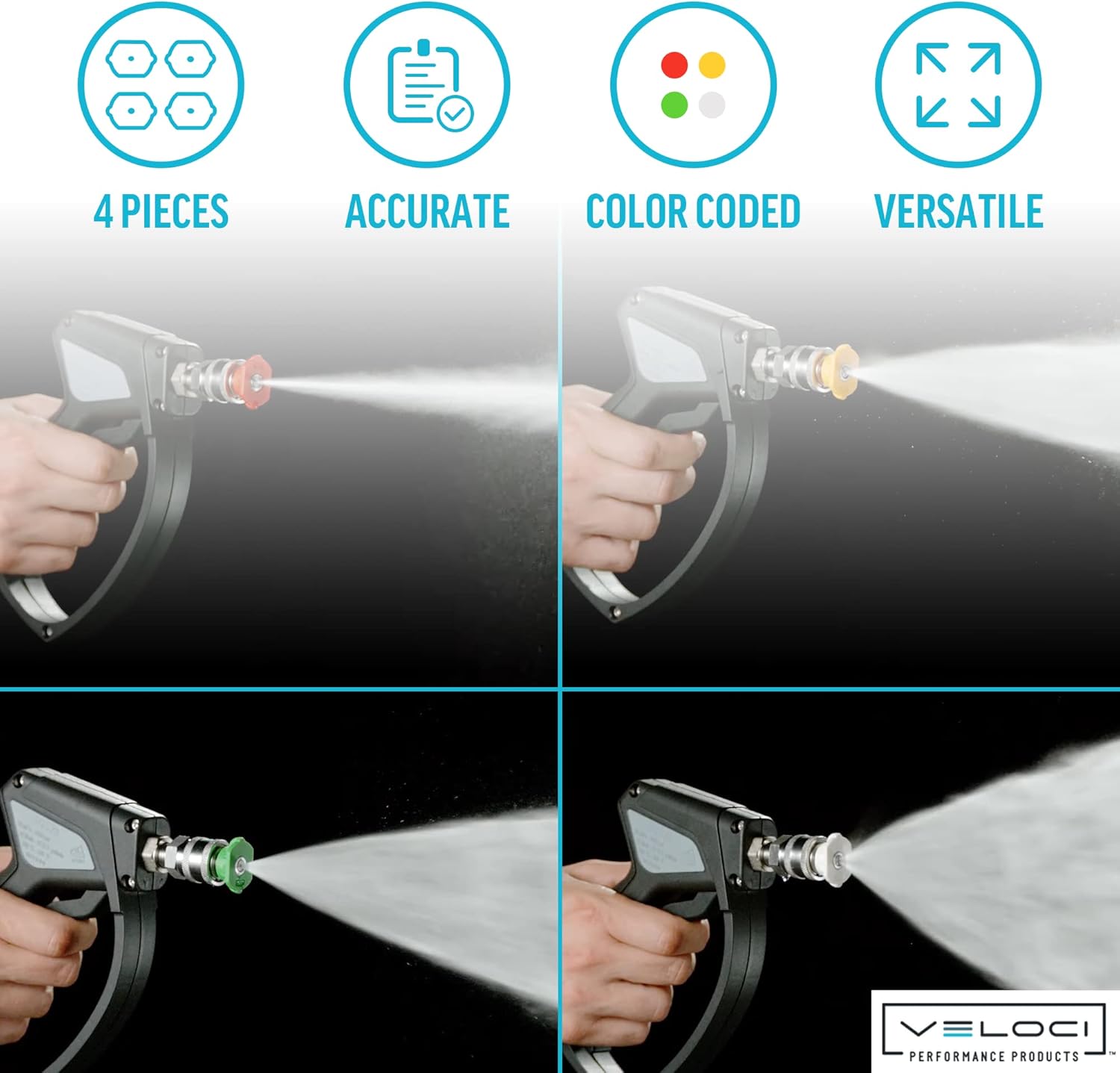 Pressure Washer Nozzle Set, Spray Nozzle Tips, 0, 15, 25, 40 Degree
