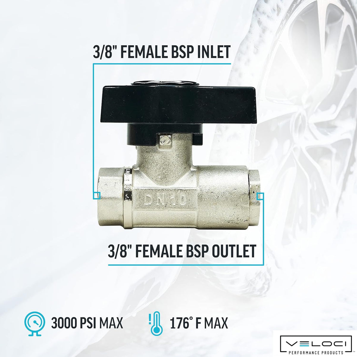 Original, Italian Made, DN10 Ball Valve for Pressure Washing