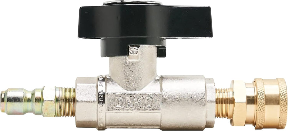 Veloci 3/8" Plated Brass Ball Shut Off Flow Control Valve,  3000 PSI